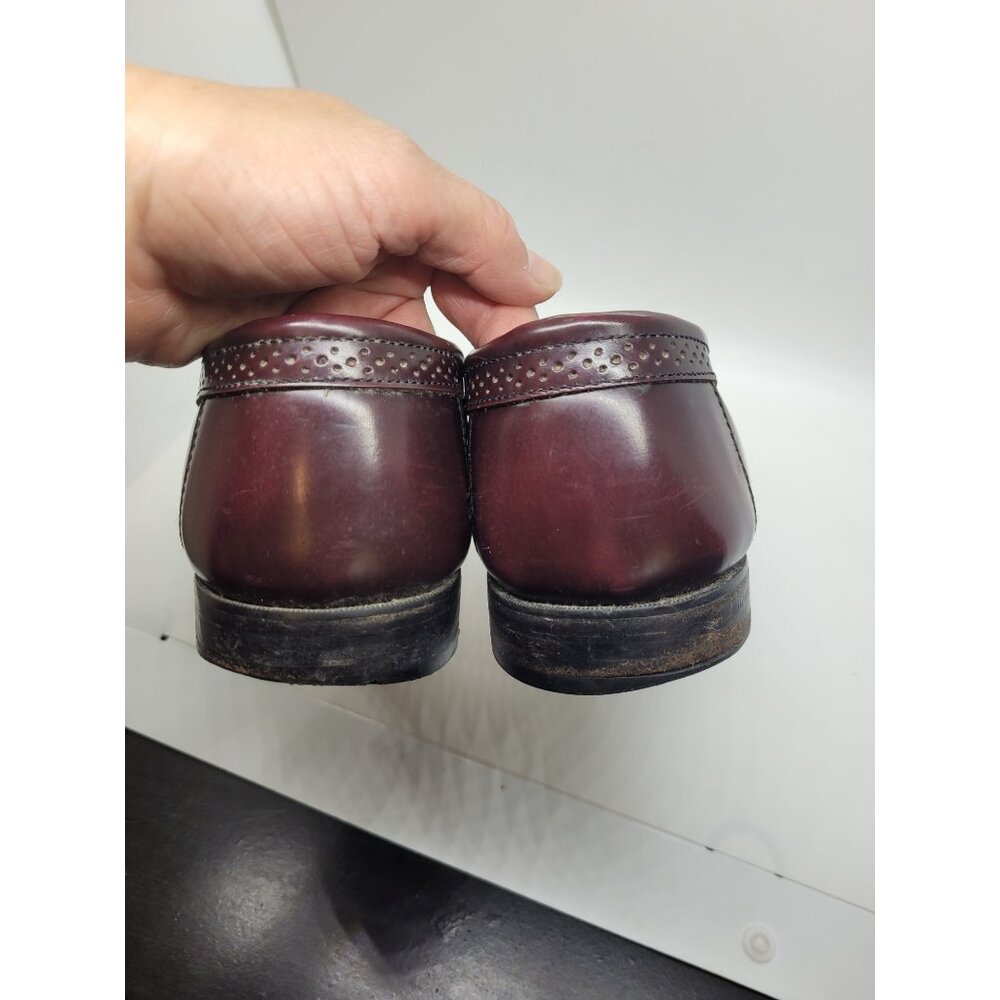 G.H. Bass & Co. Mens Burgundy Leather Tassel Loafers 10D Classic career preppy. - Picture 3 of 8
